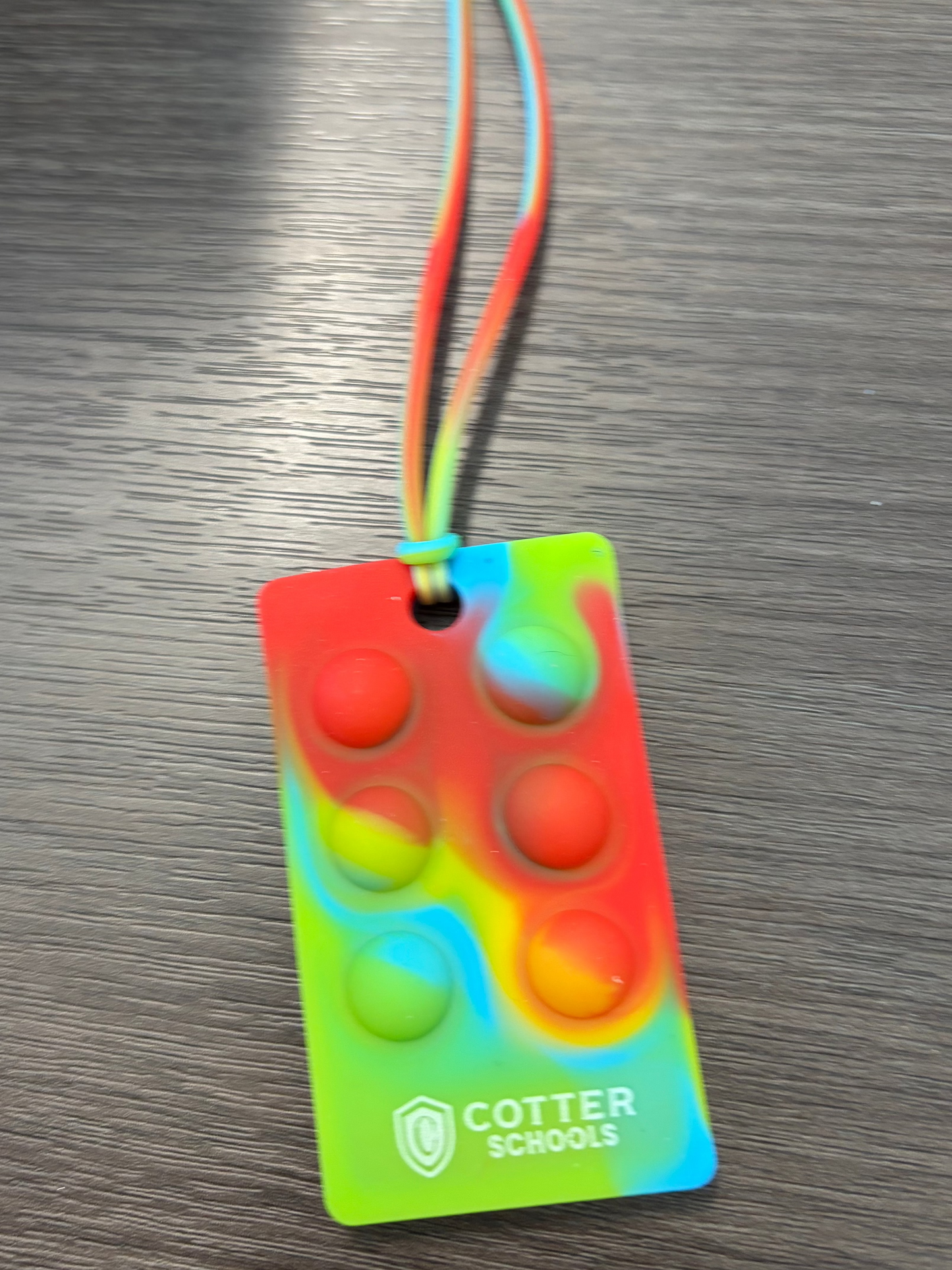 Tie Dye Pop-It Bag Tag