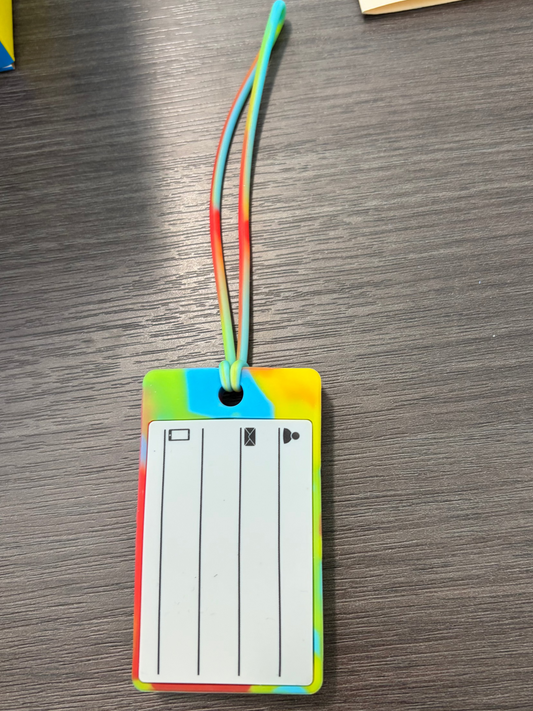 Tie Dye Pop-It Bag Tag